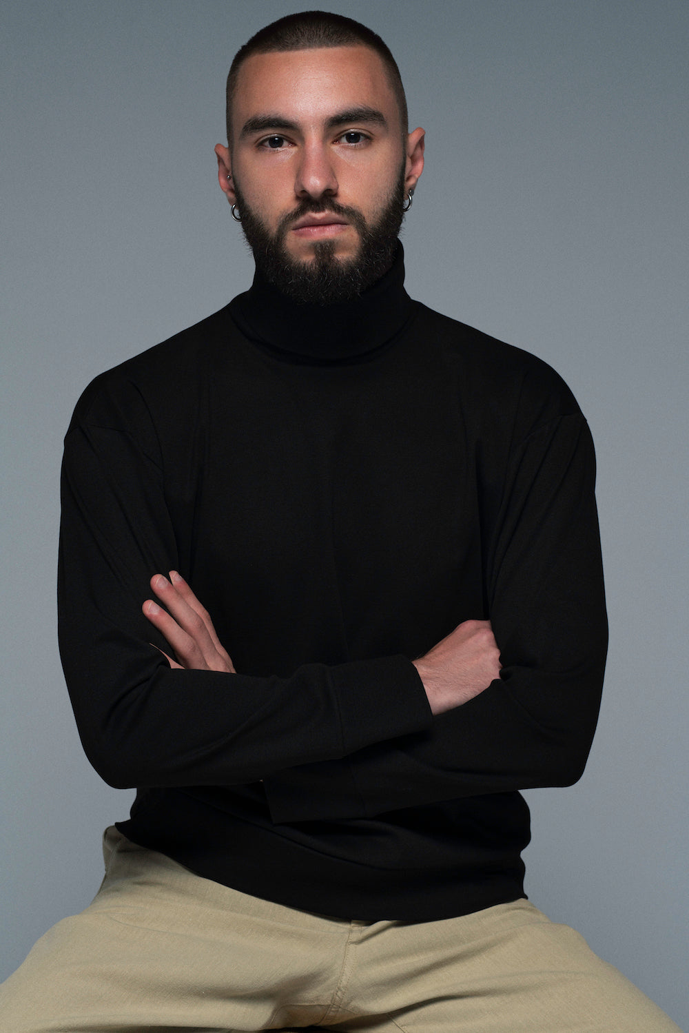 Men’s Badloner in Black Silky Cotton