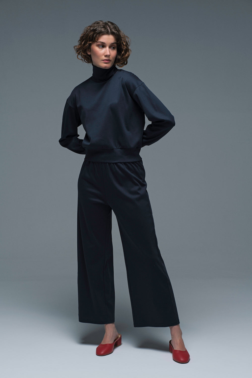 60s Pants in Deep Blue Silky Cotton