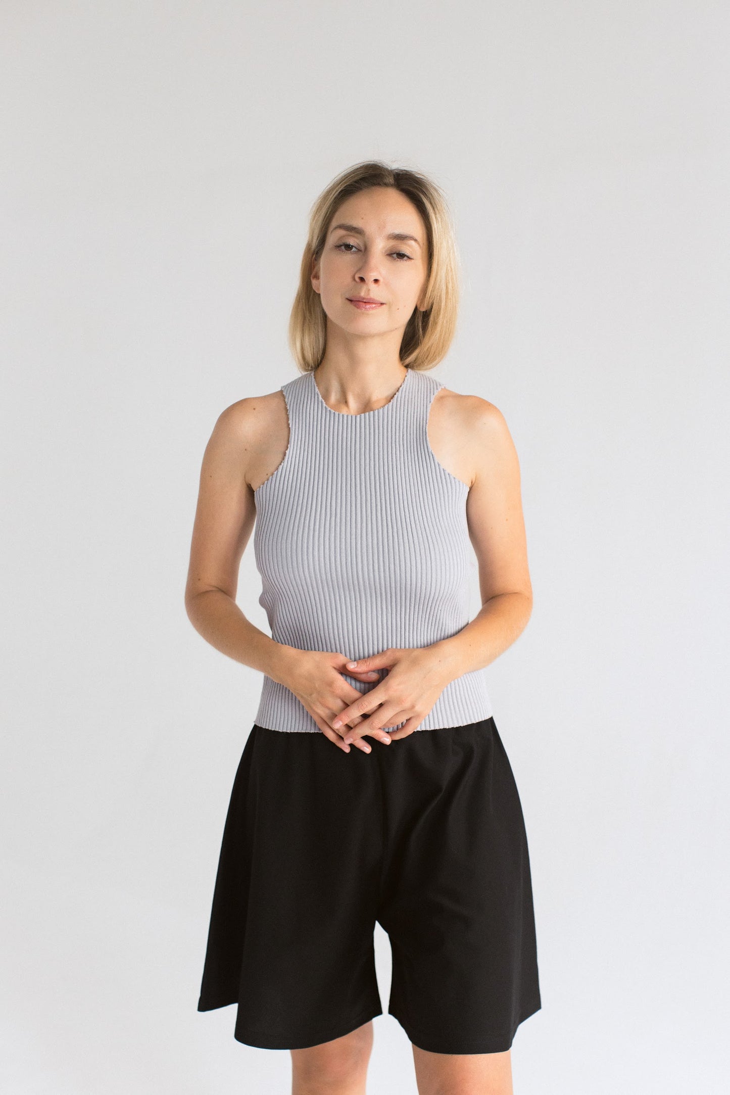 Pretzel Chunky Top in Silver Grey