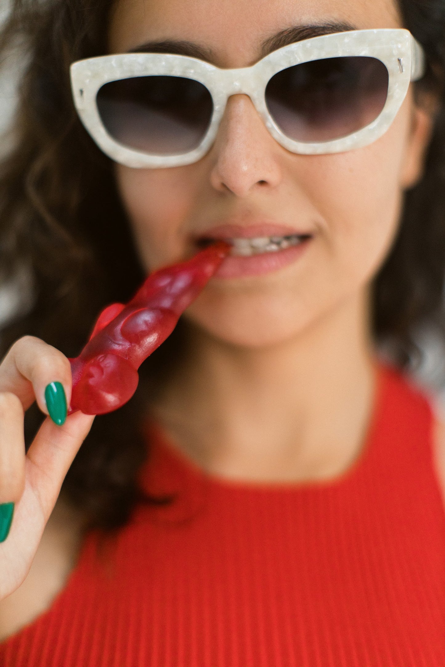 Pretzel Chunky Top in Strawberry Red