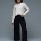 60s Pants in Black Silky Cotton