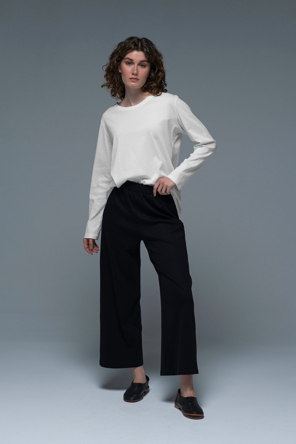 60s Pants in Black Silky Cotton