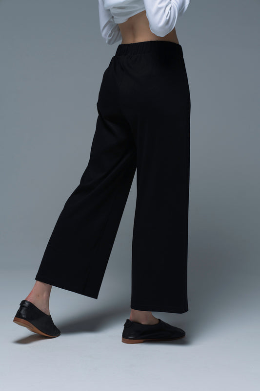 60s Pants in Black Silky Cotton