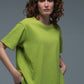 O-neck T-shirt in Lime