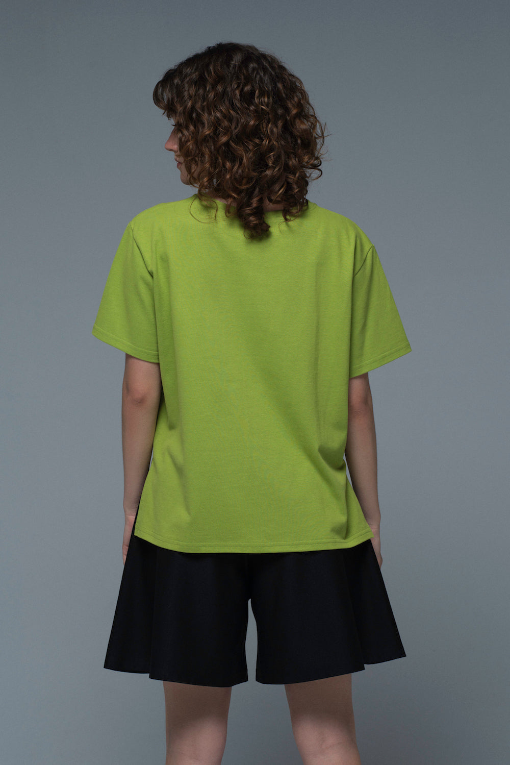 O-neck T-shirt in Lime