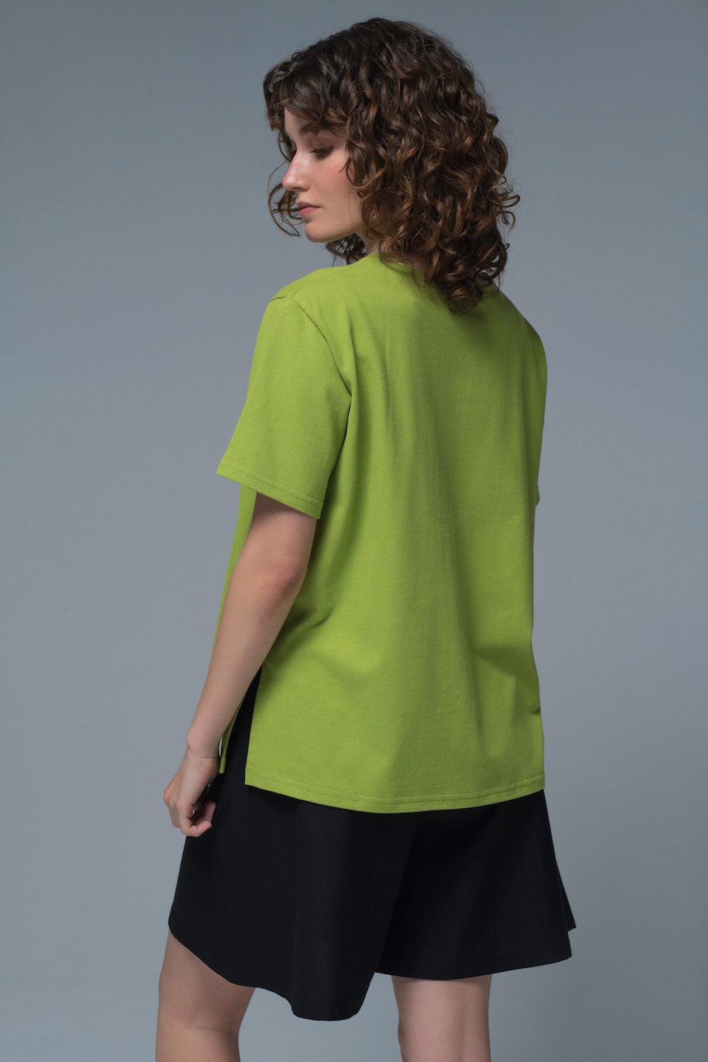 O-neck T-shirt in Lime