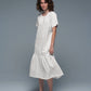 'Match Point' Midi Dress in White