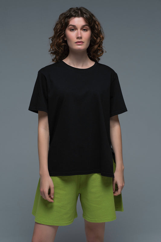 O-neck T-shirt in Black