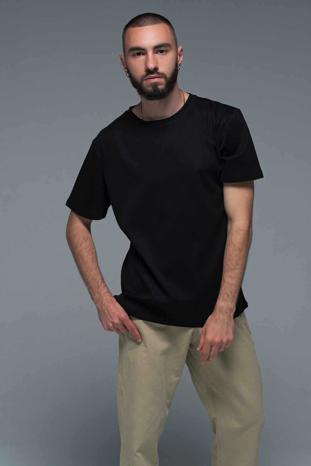 Men's T-shirt in Black Silky Cotton – Badloner