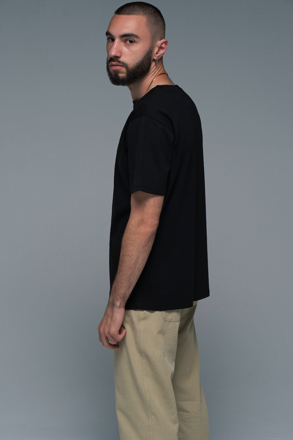 Men’s T-shirt in Black Silky Cotton